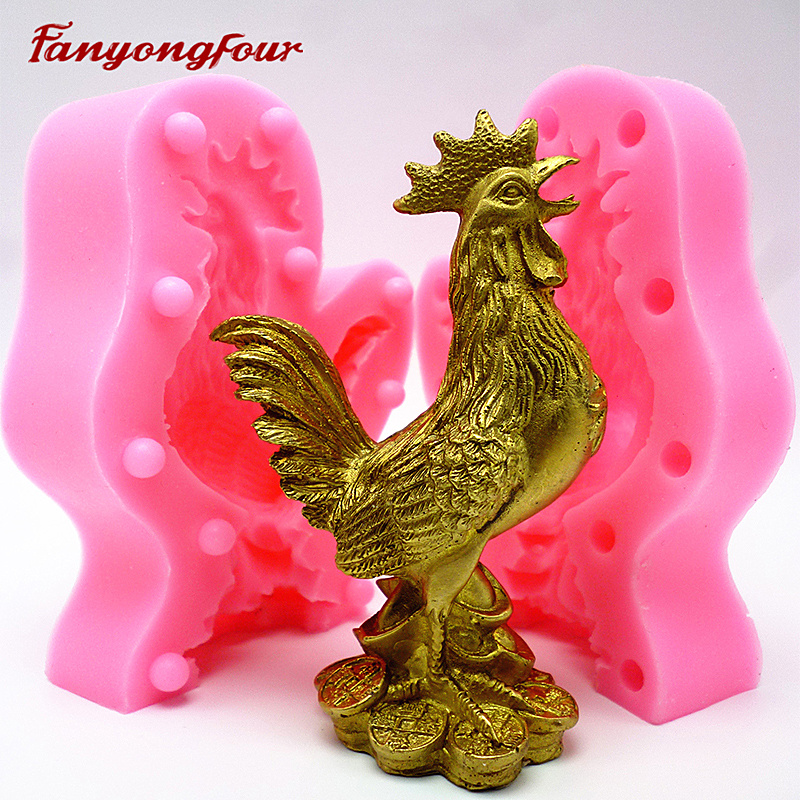 Candle Making Supplies Kit - Silicone Mold Large 3D Rooster Flexible