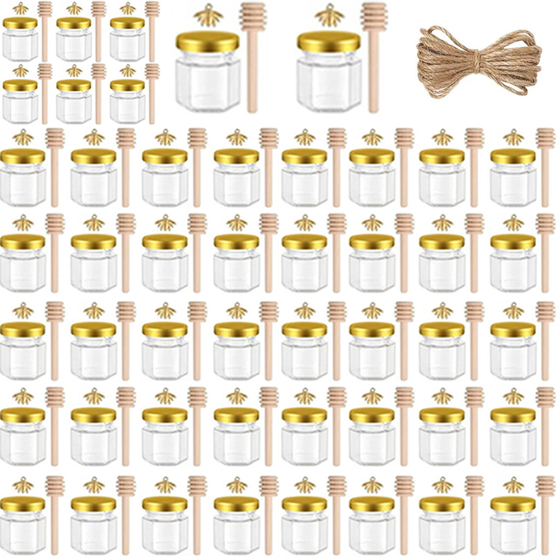 Mason Jar 8Oz - 12/24/36/48Pcs-Mini Glass Honey Jar Set, Glass