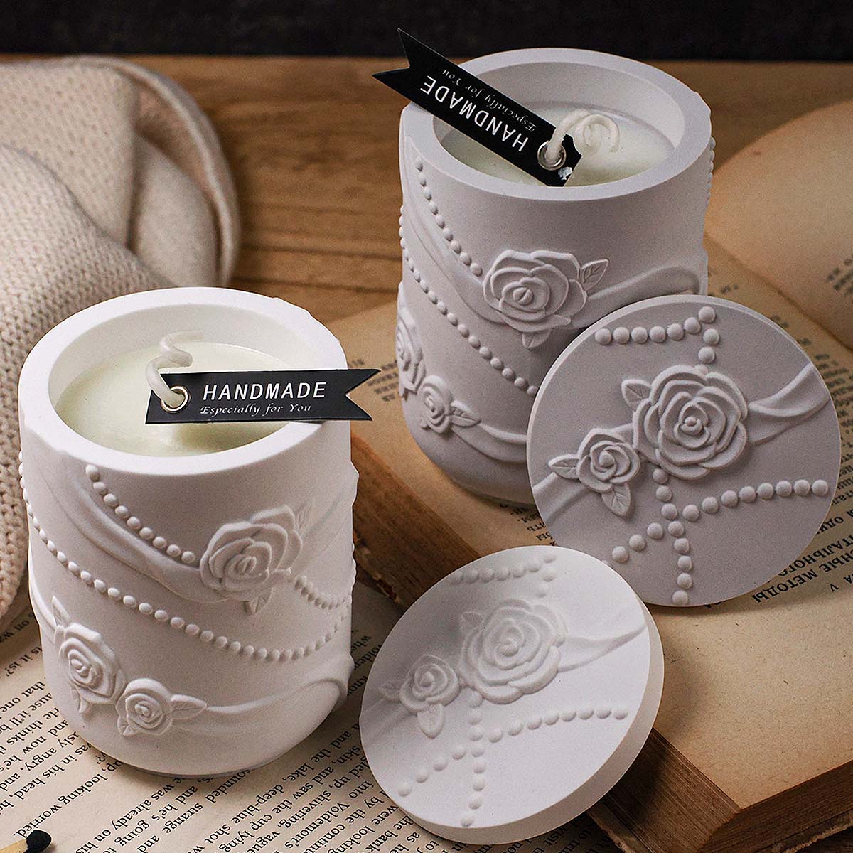 Concrete Flower Shape Candle J - огляд і ціна Candle Making Supplies Jars