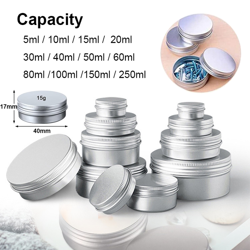 1/5/10pcs 5-250ml Empty Silver - огляд і ціна Candle Making Supplies Jars