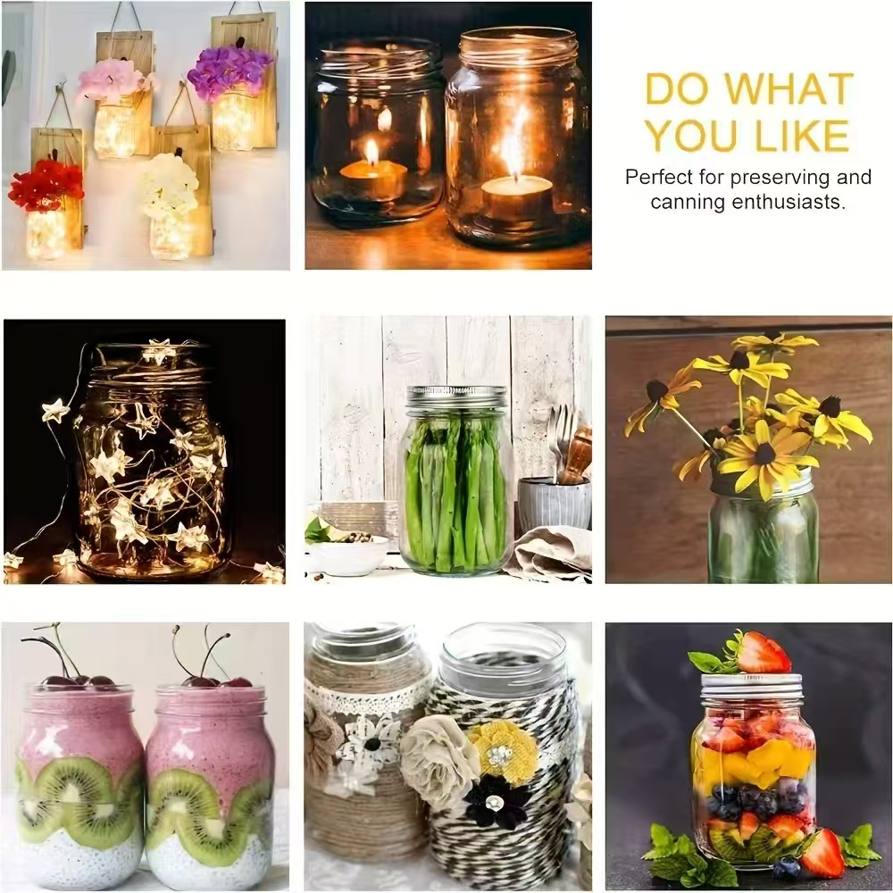 6Pcs, 12Pcs, 500Ml/16Oz, Glass - огляд і ціна Mason Jar 8Oz