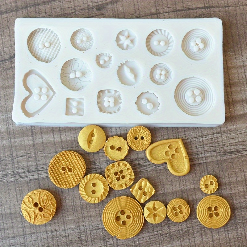 Buttons Shape Silicone Mold Si - огляд і ціна Candle Making Supplies Kit