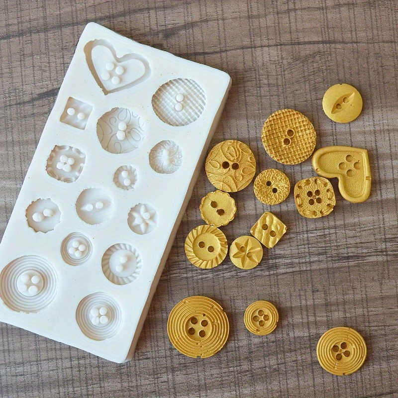 Buttons Shape Silicone Mold Si - огляд і ціна Candle Making Supplies Kit