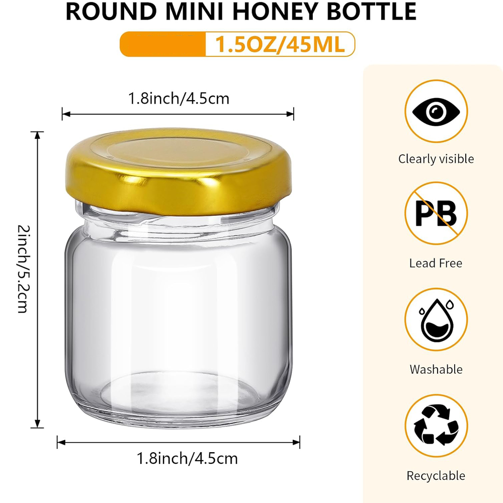 1.5 oz Round Mini Clear Honey  - огляд і ціна Mason Jar 8Oz