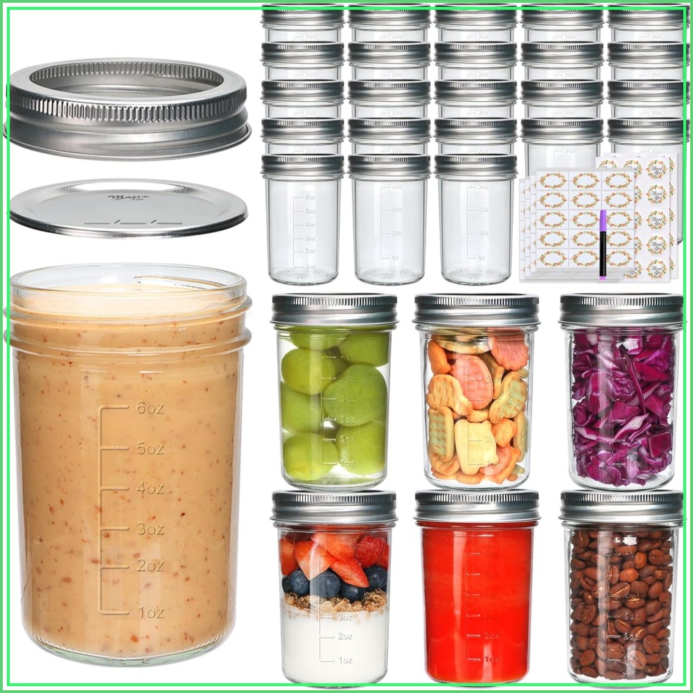 30 Pack 8 oz Mason Jars with L - огляд і ціна Mason Jar 8Oz