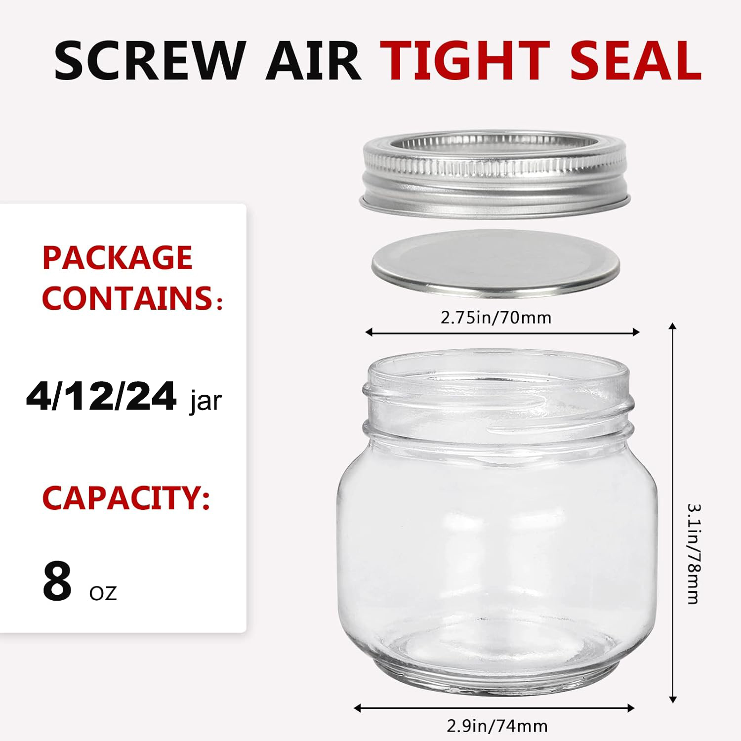 Mason Jars 8oz Regular Mouth G - огляд і ціна Mason Jar 8Oz