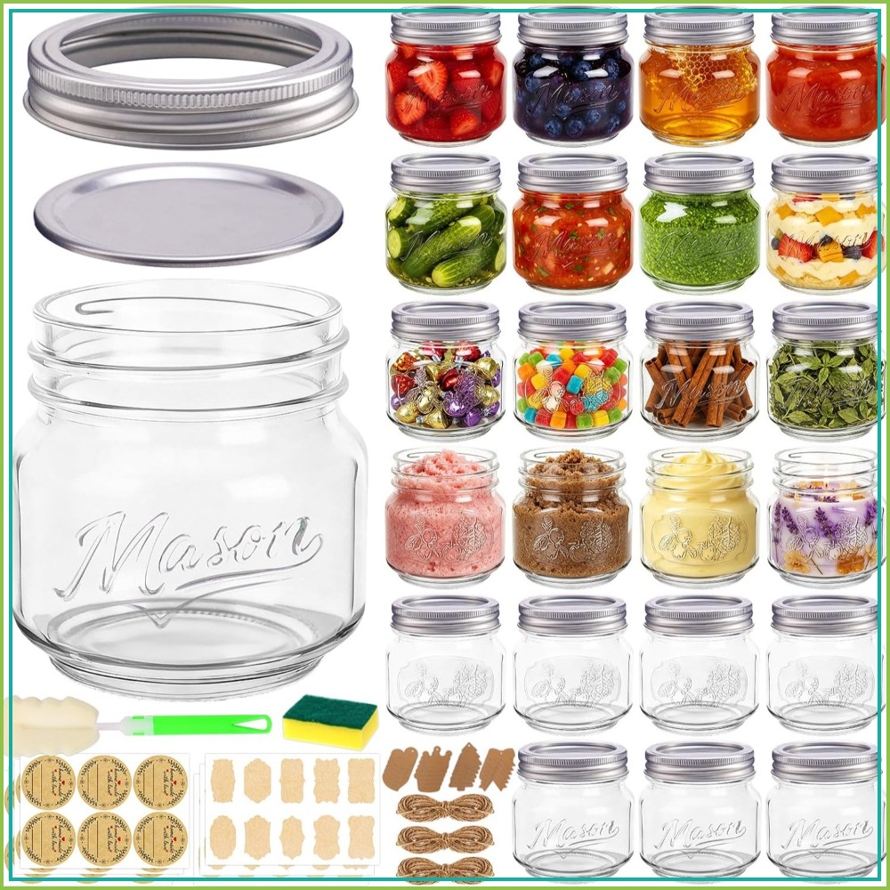 8 oz Mason Jars with Lids, 24  - огляд і ціна Mason Jar 8Oz