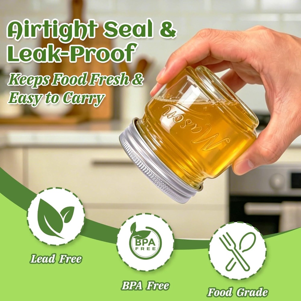 8 oz Mason Jars with Lids, 24  - огляд і ціна Mason Jar 8Oz