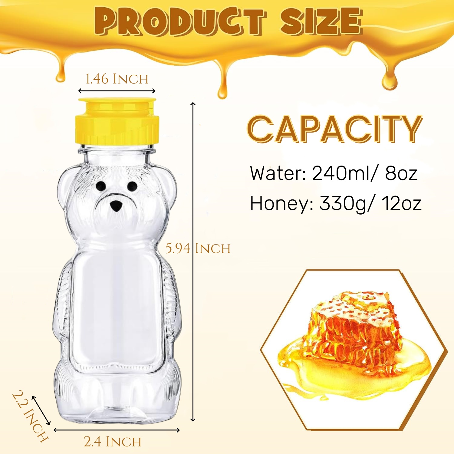 12-36pcs Plastic Bear Honey Ja - огляд і ціна Mason Jar 8Oz