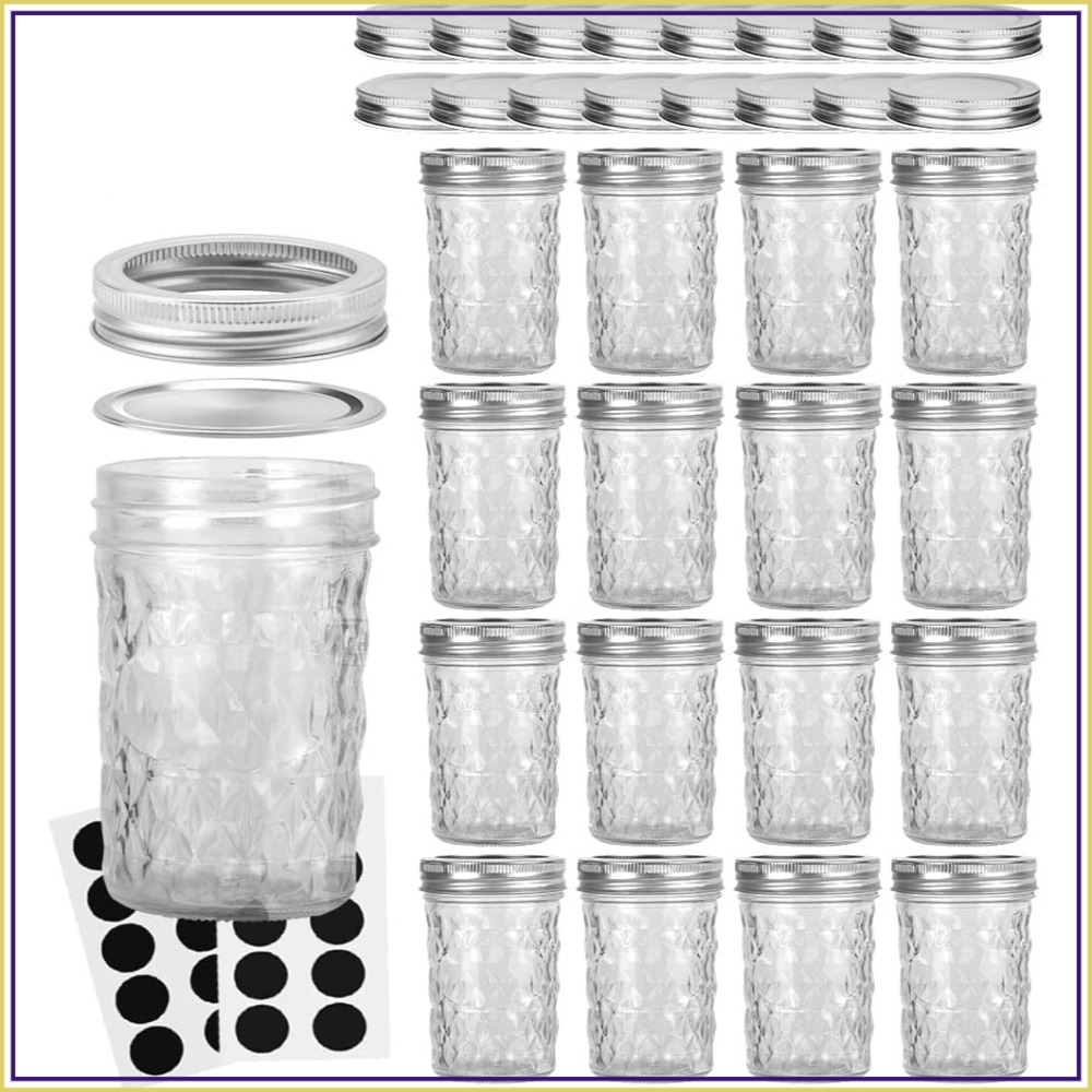 16-Pack 8oz Mason Jars with Re - огляд і ціна Mason Jar 8Oz
